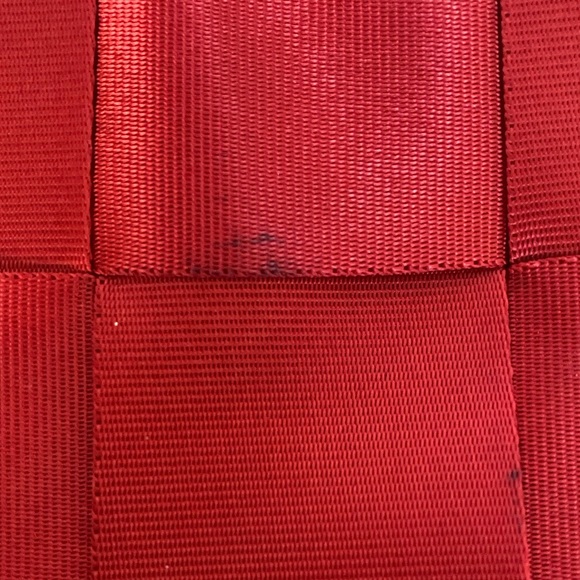 Seatbelt Purse (Red)  Woven Neutral Y2K
90s Top Handle Shoulder Bag. Preloved - Picture 10 of 10